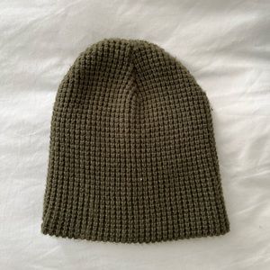Dark green knitted beanie